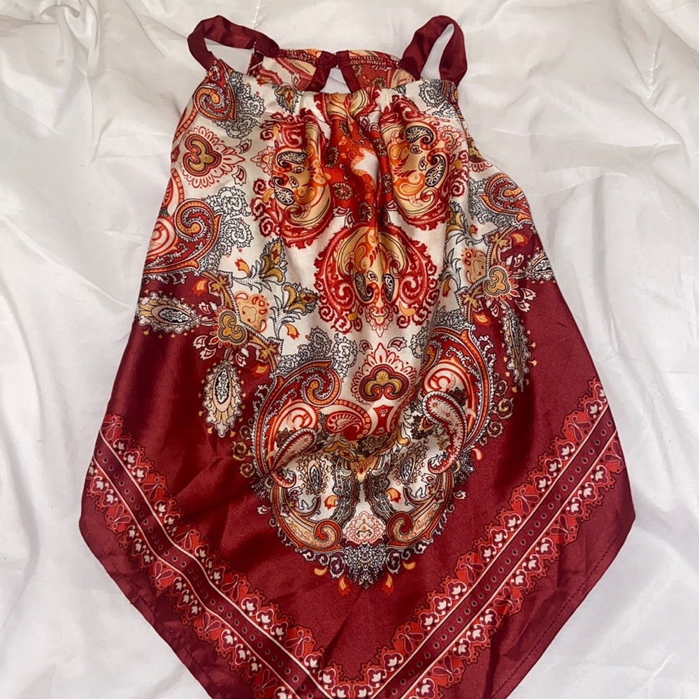 Silk Halter Bandana Top